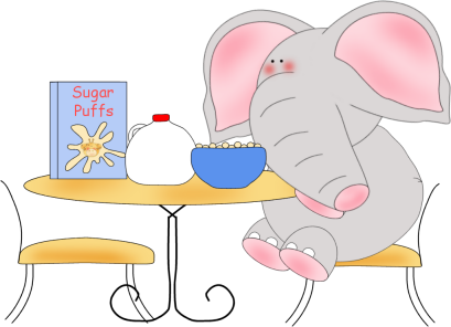 Animal Eating Breakfast Clipart (409x296)