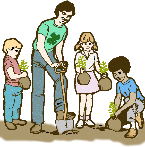 Tree Clipart Plant A - Planting Trees To Reduce Air Pollution (562x608)
