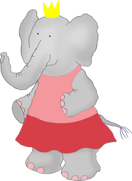 Princess Clipart Elephant - Funny Cartoon Elephant (563x773)