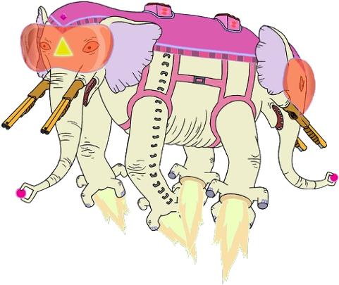 Julius Caesar Clipart Elephant - Ancient Psychic Tandem War Elephant (500x413)