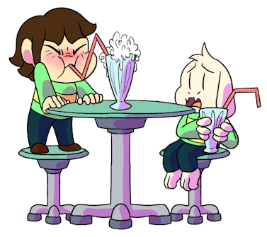 People Sitting In Car Clipart Transparent - Chara And Asriel Gif (500x398)