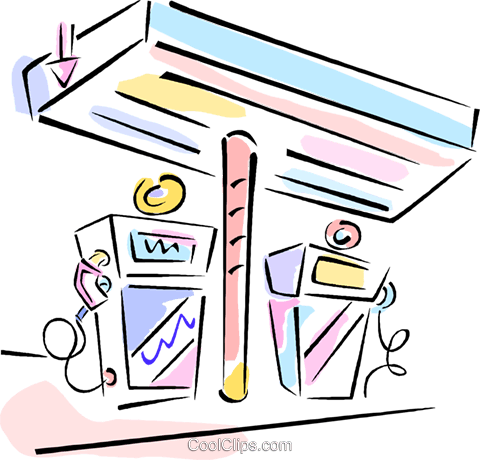 Gas Station Pumps Royalty Free Vector Clip Art Illustration - Gas Station Pumps Royalty Free Vector Clip Art Illustration (480x460)