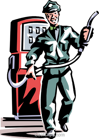 Service Station Employee Royalty Free Vector Clip Art - Retro Clip Art Free (344x480)