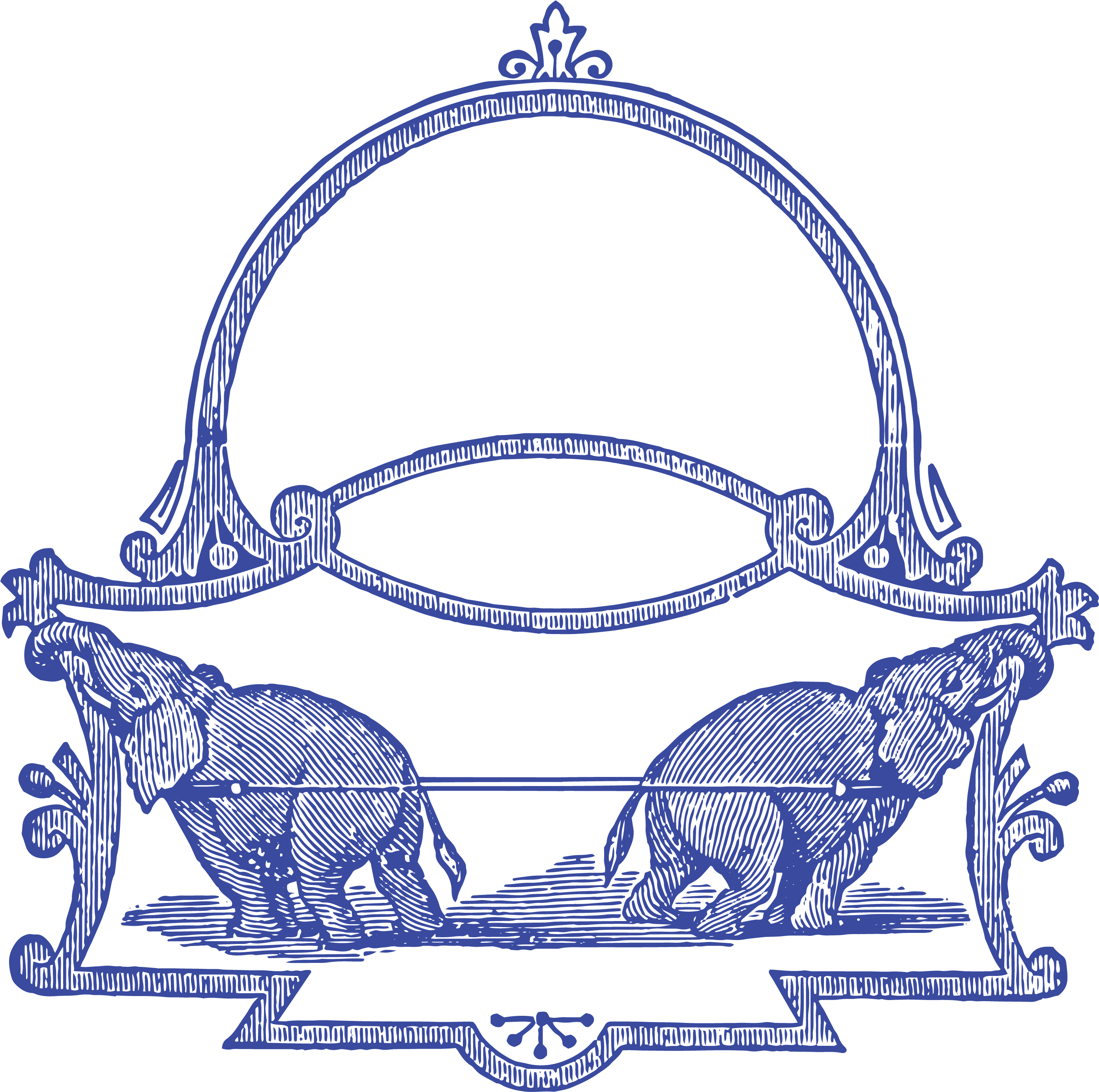 Vintage Circus Elephant Clipart - Picture Frame (2824x2795)