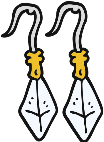 0shares - Earring Cartoon Black And White (500x500)