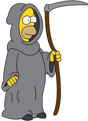 Grim Reaper Clipart Funeral Director - Homer Simpson Grim Reaper (301x418)