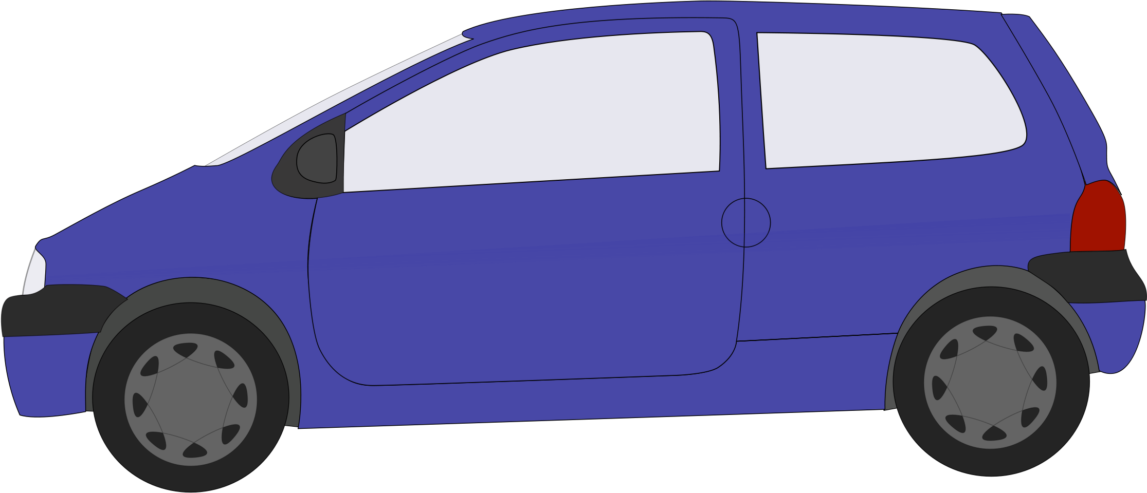 Blue Car Clipart Back Car - Car Animated Transparent Background (2400x1273)