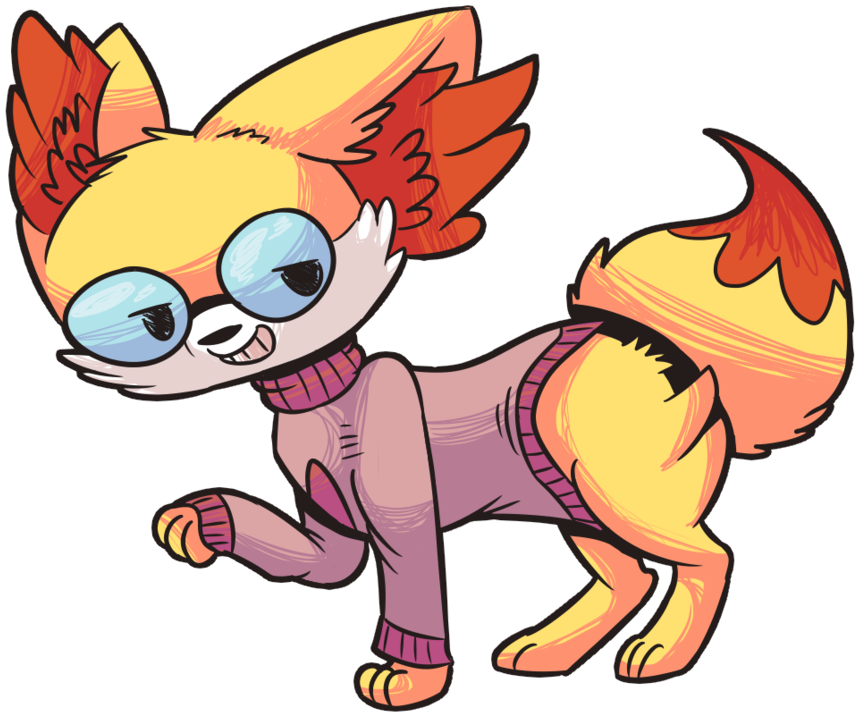 Legit Fennekin By An Evil Wizard - Cartoon (894x894)