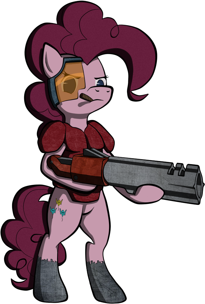 Grotar00, Cigar, Gun, Hmd, Pinkie Pie, Quake, Quake - Cartoon (660x990)