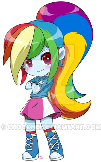 Equestria Girls Rainbow Dash Chibi Commission By Chocone - My Little Pony Equestria Girls Rainbow Dash Chibi (400x555)