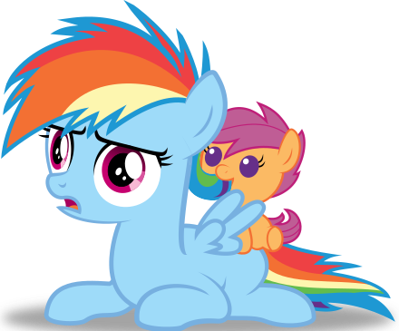 Baby Scootaloo And Rainbow Dash - My Little Pony (440x365)