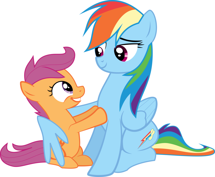 Rainbow Dash And Scootaloo By Implatinum - Rainbow Dash And Scootaloo (900x745)