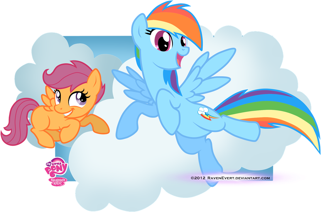 Scootaloo And Rainbowdash By Ravenevert Scootaloo And - My Little Pony Rainbow Dash And Scootaloo (1100x825)
