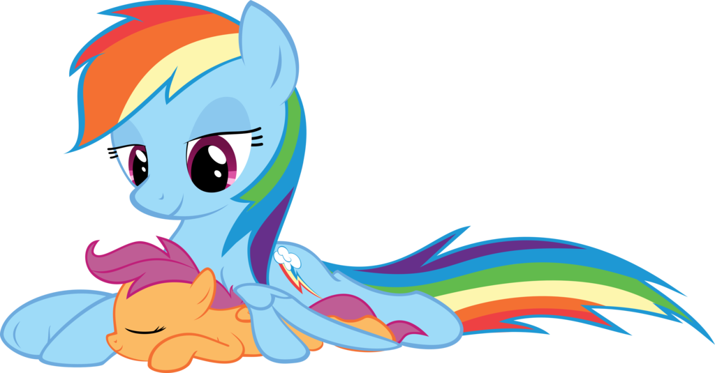 Rainbow Dash And Scootaloo By Iamadinosaurrarrr - Mlp Rainbow Dash And Scootaloo Vector (1024x535)