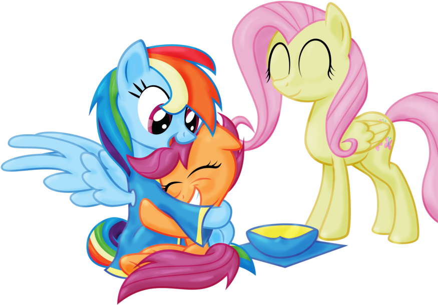 Eqd-atg Day - Rainbow Dash Fluttershy And Scootaloo (900x658)