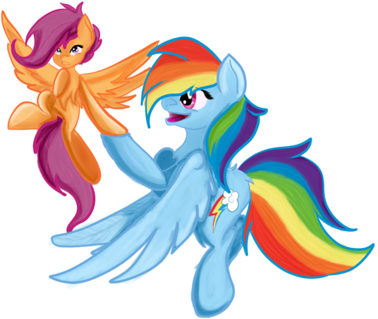 Mlp Rainbow Dash And Scootaloo Cute By Shadowwolffox - My Little Pony: Friendship Is Magic (600x600)