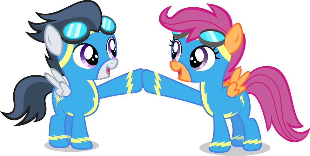 Scoot And Rumble No Bg By Daringdashie - My Little Pony Rumble And Scootaloo (1024x515)