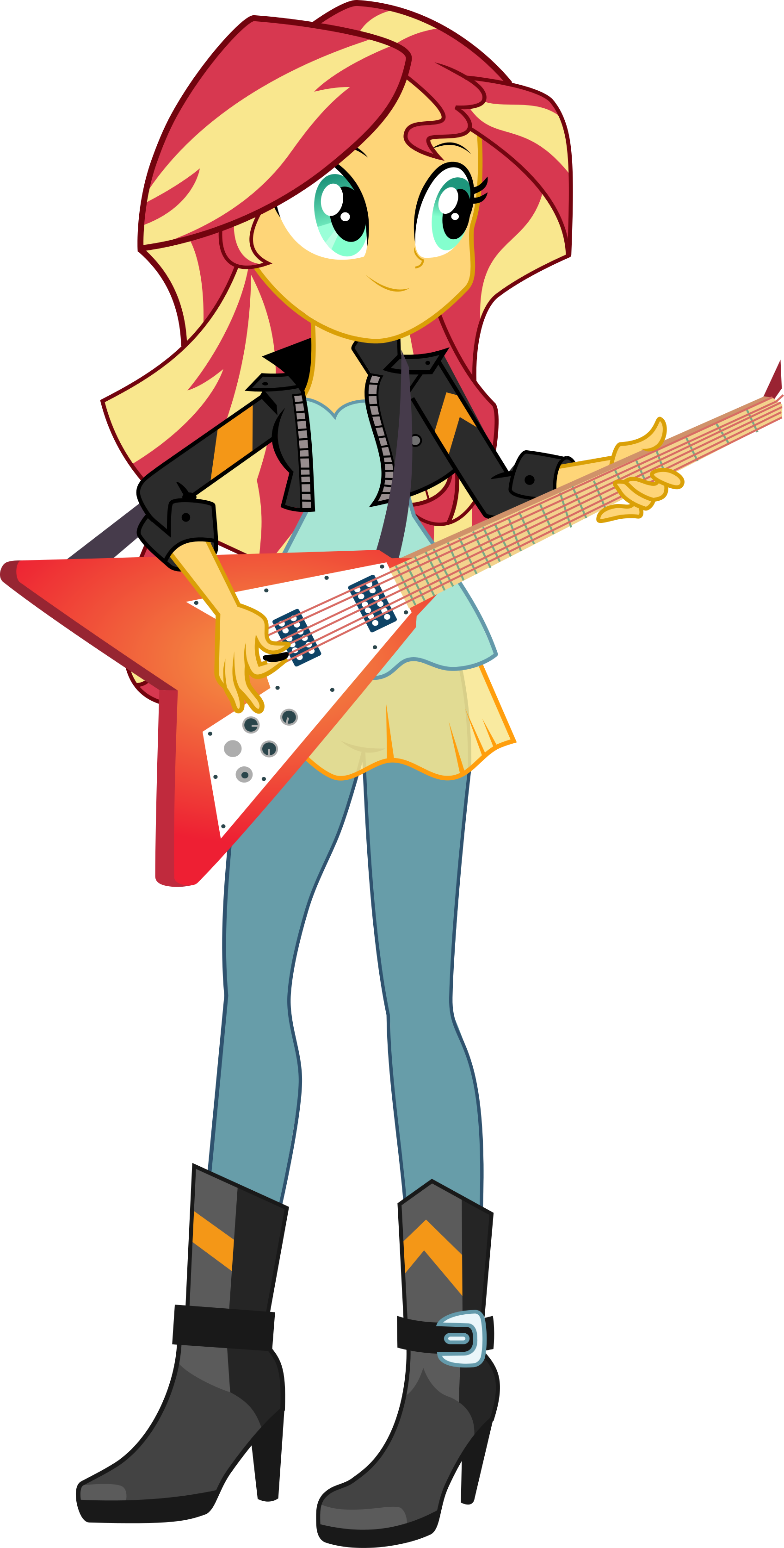 Sparx24488, Equestria Girls, Flying V, Friendship Games, - Sunset Shimmer Guitar (1695x3345)