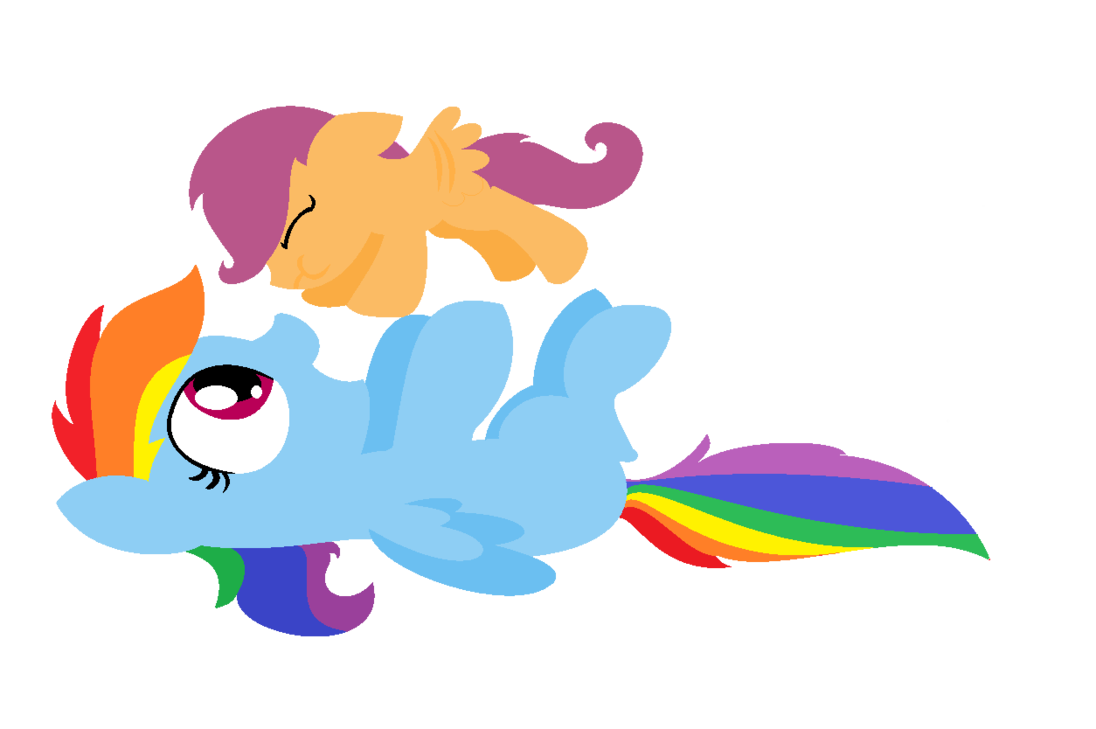 Filly Rainbow Dash And Baby Scootaloo By Violetandblaire - Baby Scootaloo And Rainbow Dash (1096x729)