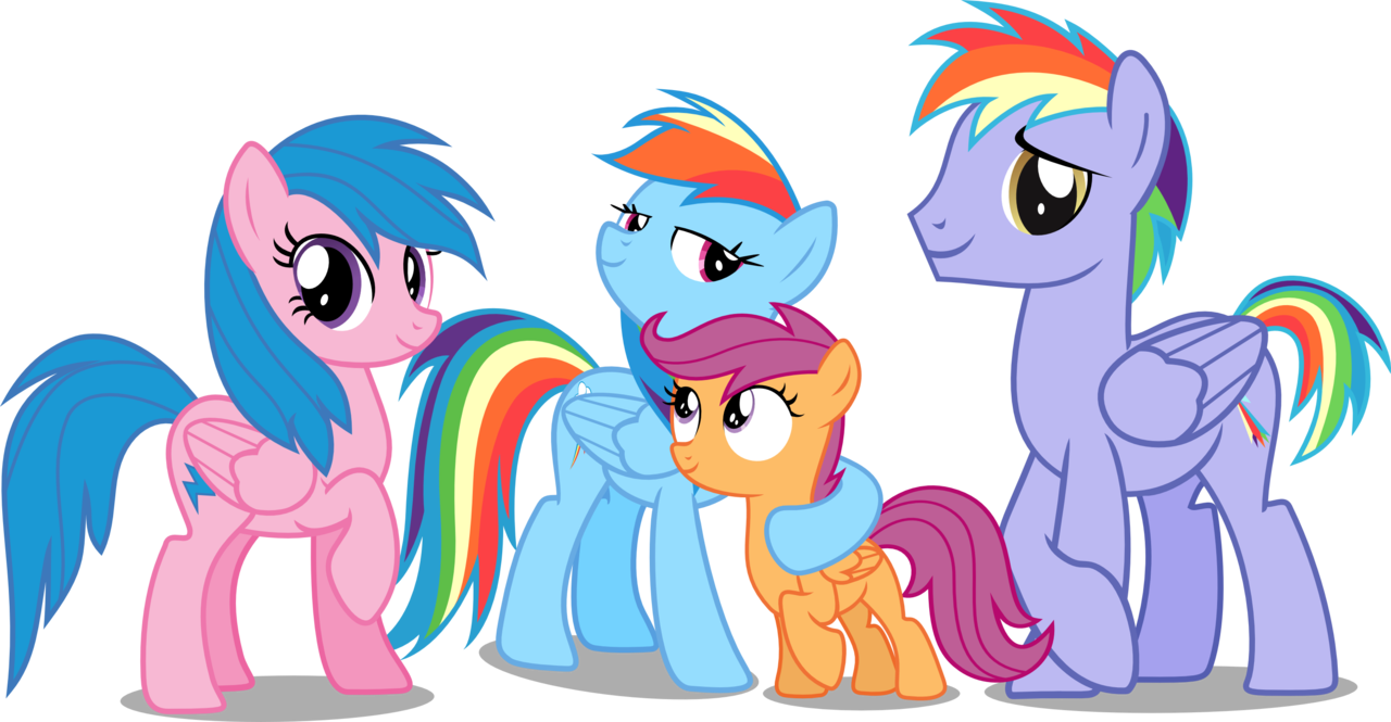 My Little Pony Scootaloo Parents - Keluarga Rainbow Dash (1280x665)