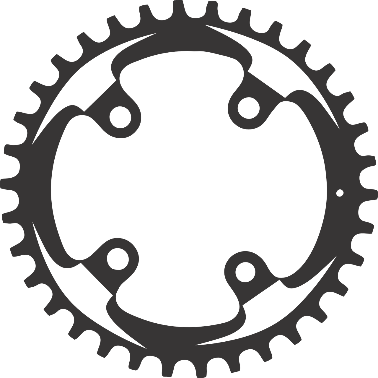 Mountain, Mountain Bike Chainring Chain Sram Gear Bi - Plato De Bici Png (1280x1279)
