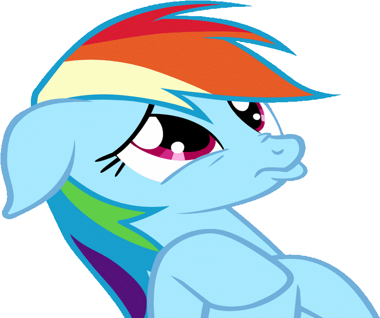 Sticker Risitas Rainbow Dash My Little Pony Mlp Bleu - Rainbow Dash Sad Face (914x686)