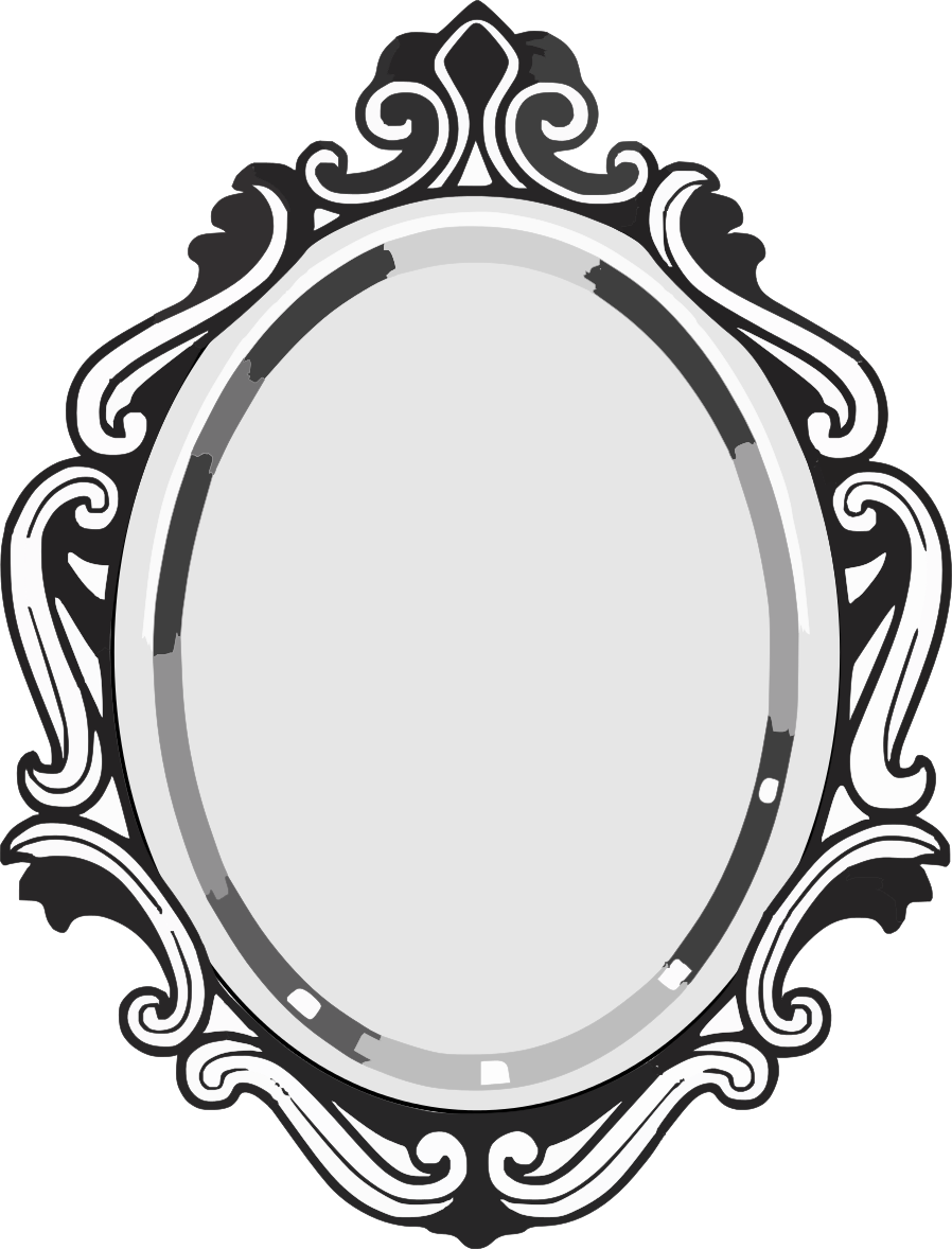 File - Lustro 004 - Svg - Fancy Mirror Drawing (898x1178)