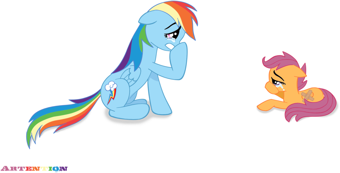 Touching Rainbow Dash Heart By Artention - Mlp Rainbow Dash Hurt (1191x670)