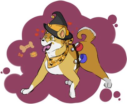 Shiba Inu Dog Halloween Dog Treats Witch Potions Digital - Dog (413x340)