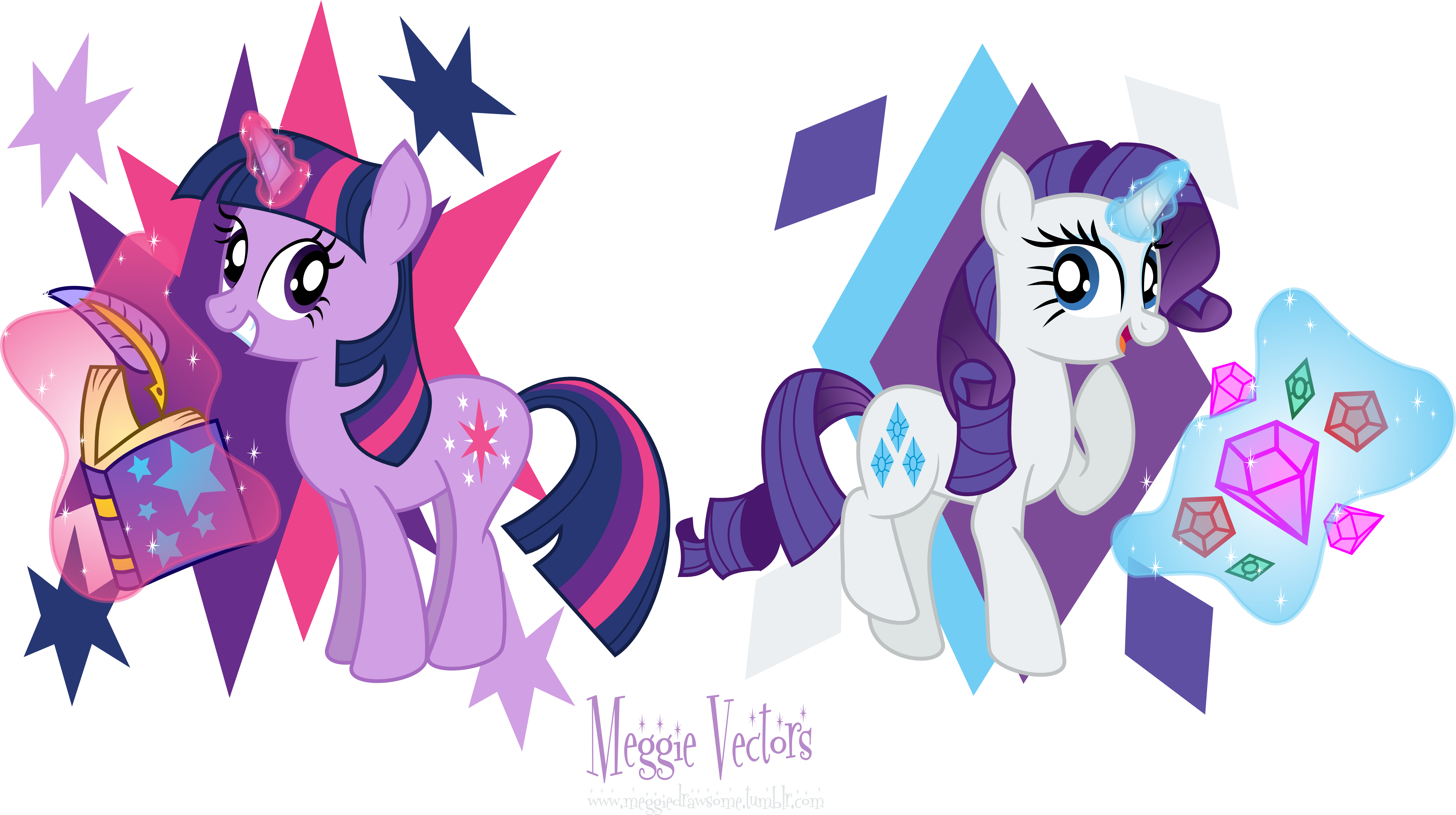 Fim -twilight Sparkle And Rarityby Meganlovesangrybirds - My Little Pony: Friendship Is Magic (6232x3486)