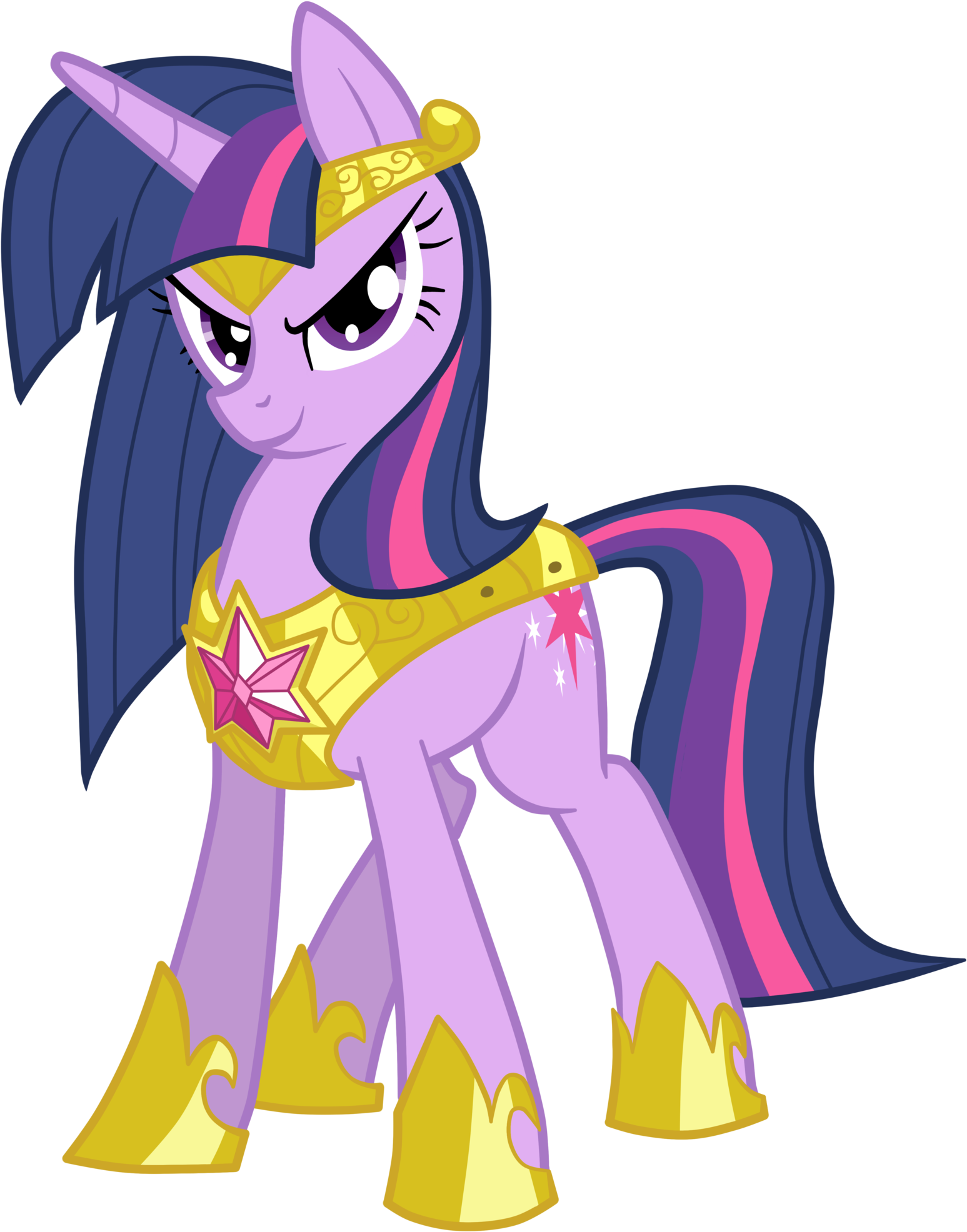 And Here's The Gold Armor - Mlp Twilight Royal Guard (1600x2014)