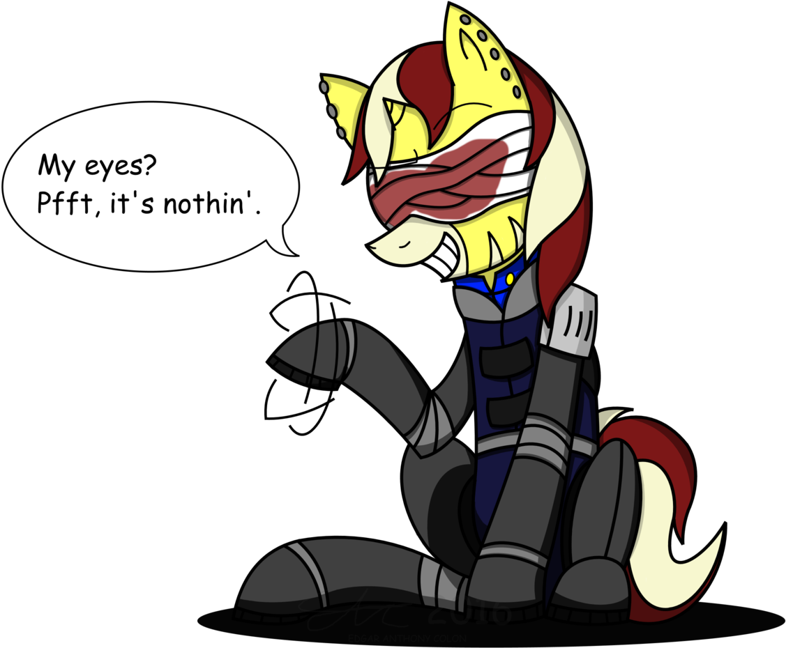 Derpanater, Bandage, Clothes, Commission, Cyber Pony, - Cartoon (1280x960)