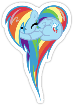 My Little Pony Heart Of Rainbow Dash Sticker - Rainbow Dash Heart (375x360)