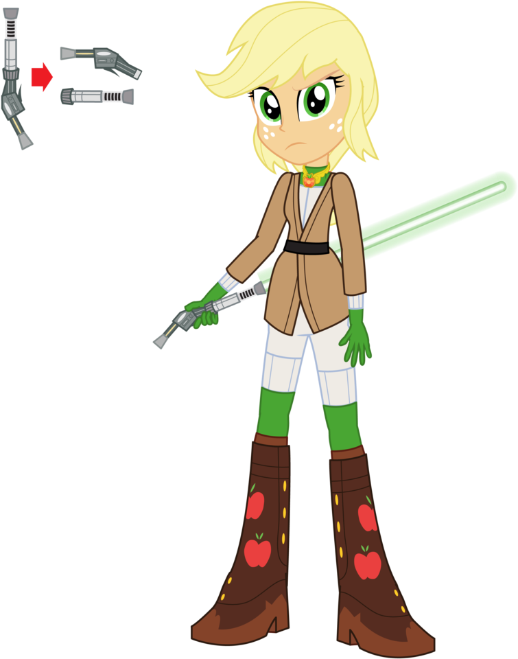 Jedi Sentinel Applejack By Amante56 - Mlp Equestria Girl Star Wars (807x990)