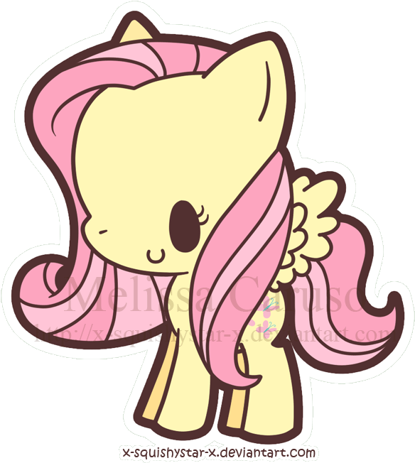 Fluttershy Sticker - My Little Pony Fluttershy Chibi (600x651)