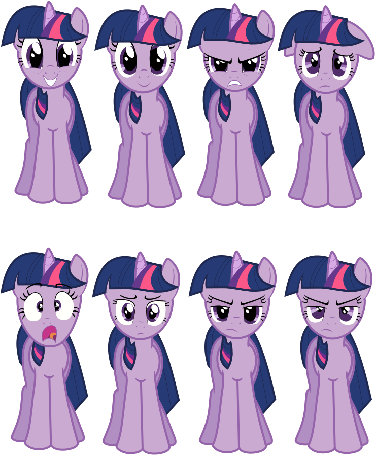 Faces Of Twilight Sparkle By Fishinabarrrel - My Little Pony Drinks (745x1053)