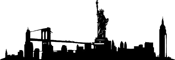 New York Skyline Silhouette Outline (592x205)