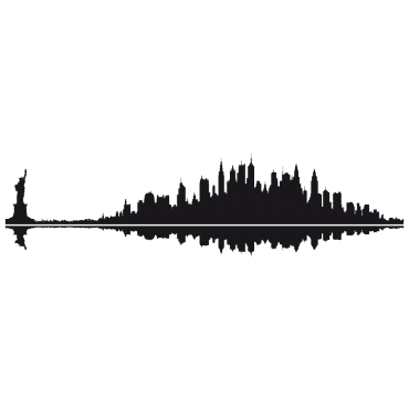 Sticker Skyline New York - New York Skyline Dessin (370x370)