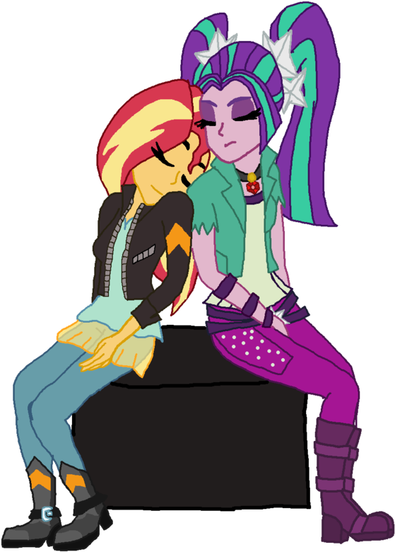 Aria Blaze X Sunset Shimmer By Ktd1993 - Sunset Shimmer X Aria Blaze (836x956)