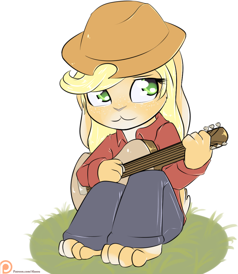 Anthro, Applejack, Artist - Cartoon (878x1024)