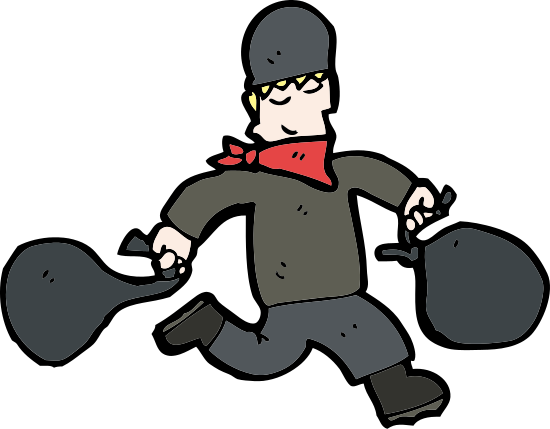 Thief - Cartoon Bank Robber (550x429)