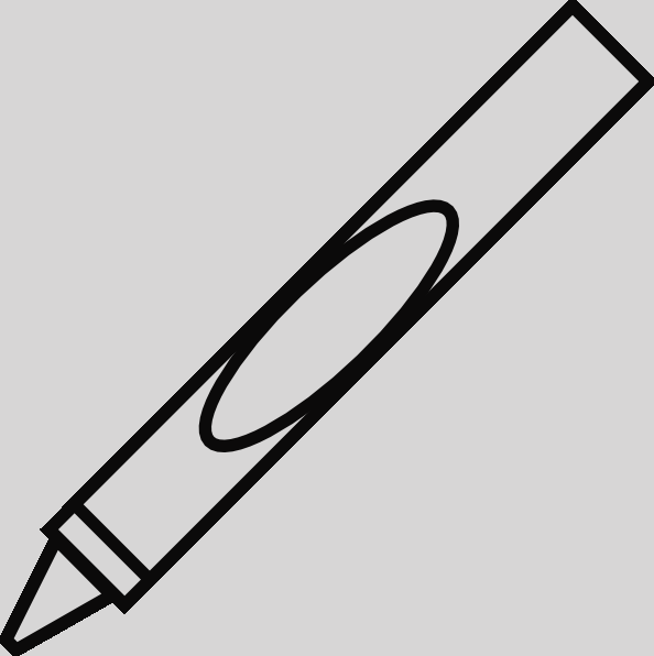 Crayon Clip Art Black And White Black Crayon Clipart - Crayon Black And White (594x596)