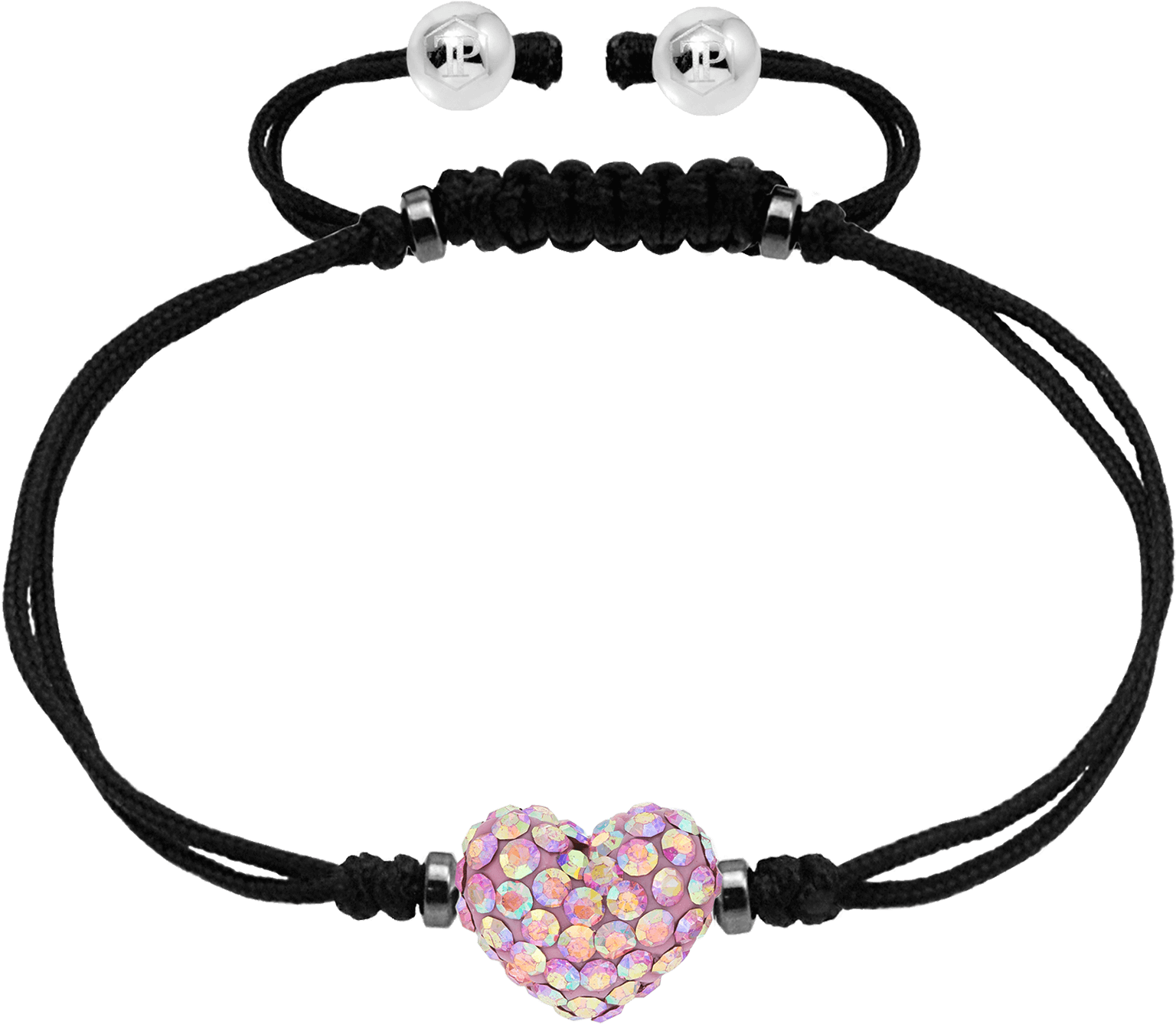 Bonbon 8mm Heart Shape Two Tone Pink Crystal Bracelet - Tresor Paris Bonbon 10mm Heart Shape White Crystal (2000x2000)