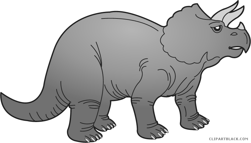 Triceratops Animal Free Black White Clipart Images - Triceratops (799x457)
