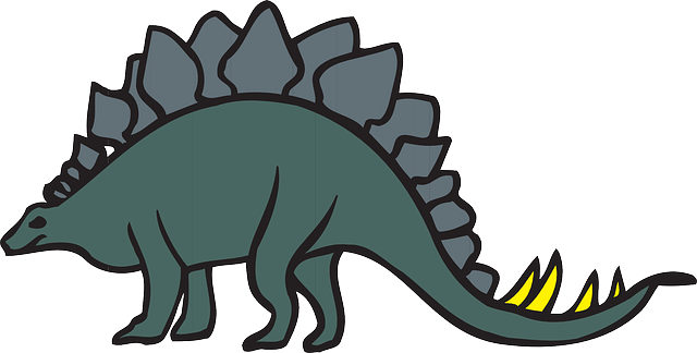 Dinosaur - Stegosaurus Clipart (640x324)