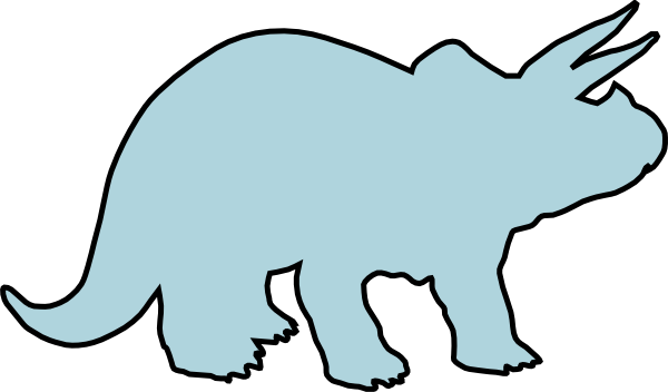 Light Blue Triceratops Clip Art At Clker Blue Triceratops - Dinosaur Outline (600x352)