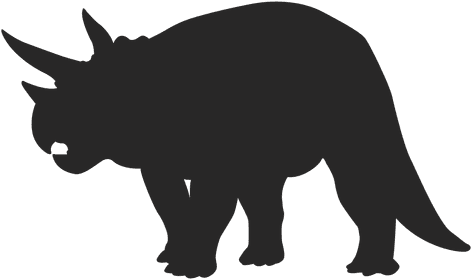 Triceratops Clipart Transparent - Silhueta Dinossauro (640x480)