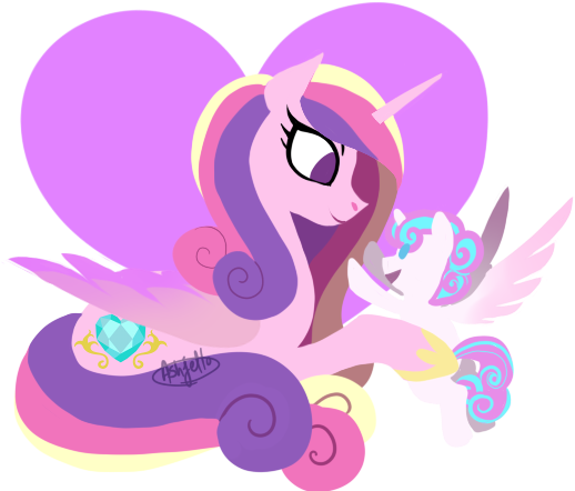 Mama Cadence, Mother And Daughter, Princess Cadance, - Cartoon (650x530)