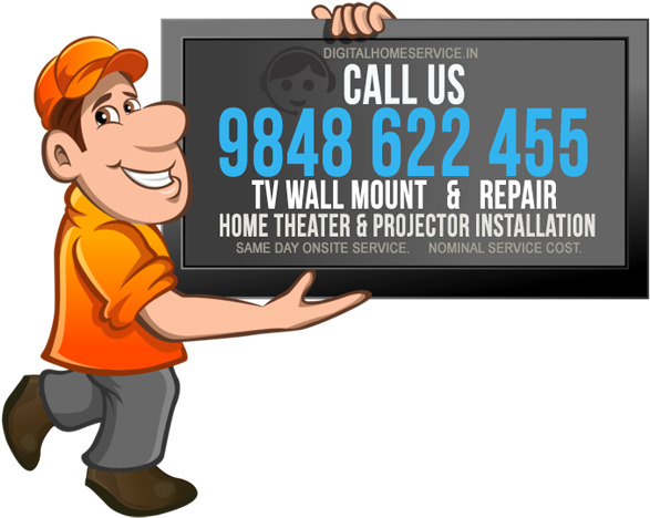 Copyright © 2017 Digital Home Service - Tv Mounting Cartoon (650x481)