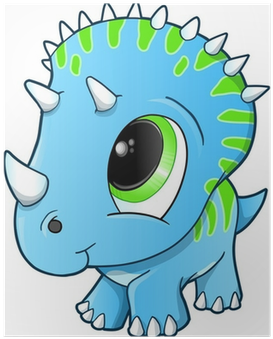 Cute Baby Triceratops Dinosaur Vector Illustration - Cute Baby Dinosaur (400x400)